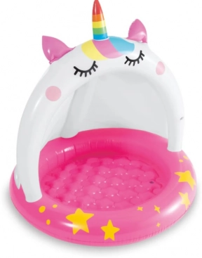 Дитячий надувний басейн Єдиноріг 1-3 роки з тентом Intex 58438 NP