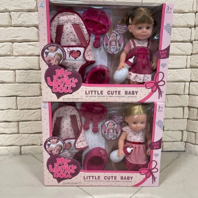 Лялька п'є воду, пісяє ,з рюкзаком, розмір 35 см 59013