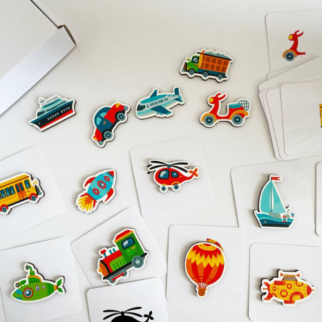 Деревянная развивающая игра Лото транспорт. Познавалка