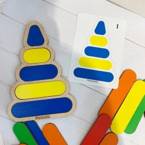 Дерев'яна гра-сортер Пірамідка Poznavalka