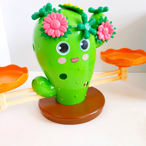 Гра-балансир, математичні ваги "Кактус" цифри 1-10, квіти, годинник