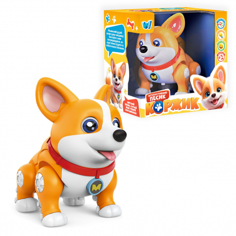 Інтерактивний песик Коржик (укр): ходить, світиться, пісні WToys  61327