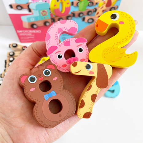 Дерев'яна іграшка Потяг цифри магнітний