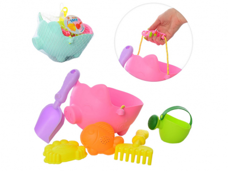Набор для песочницы (ведро – свинка, лопатка, формочки), 622-3