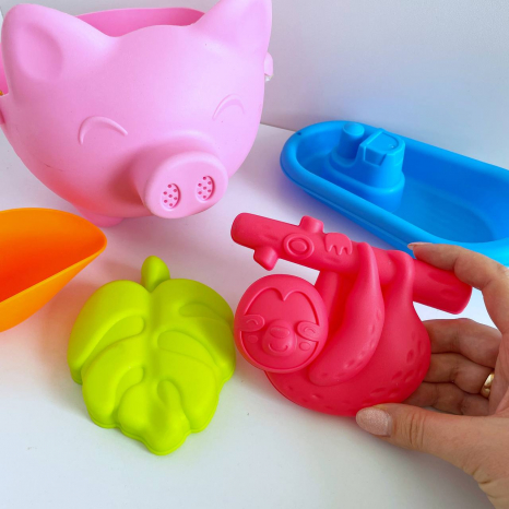 Набор для песочницы (ведро – свинка, лопатка, формочки), 622-3