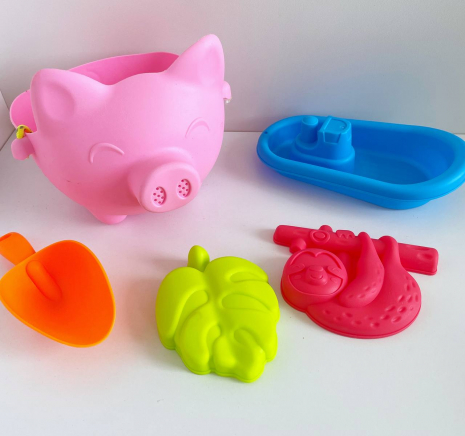 Набор для песочницы (ведро – свинка, лопатка, формочки), 622-3