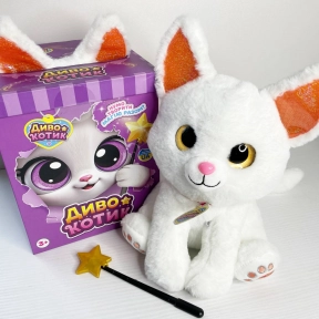 Інтерактивний Диво котик-повторюшка музика,світло, 4 казки,5 пісень,рух,реагує на паличку, 2 вида, 6223