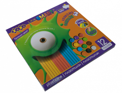 Пластилін Zibi Smart Line 240г 12 кольорів ZB.6224