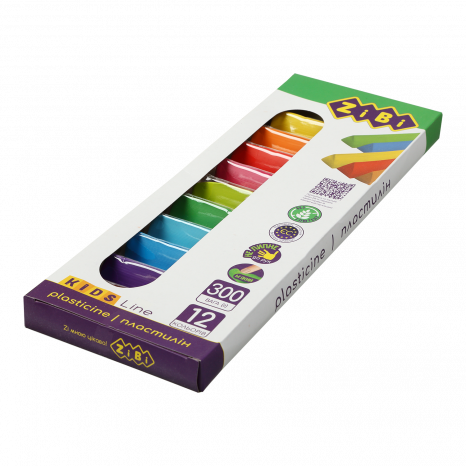 Пластилін Zibi 12 кол 6227  300г Kids Line ТРИКУТНИЙ