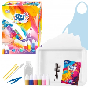 Набір для творчості малювання на воді "ЕбруАрт Мармуровий живопис" (6 пігментів/ 20листів)