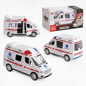 Машина 62925 (48) мелодія, підсвічування, колесо вільного ходу, гумові шини, відкриваються двері, в 