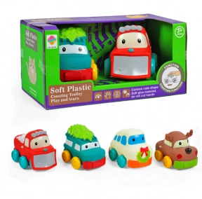 Набір вінілових машинок з пискавкою 2 штуки  6510-2