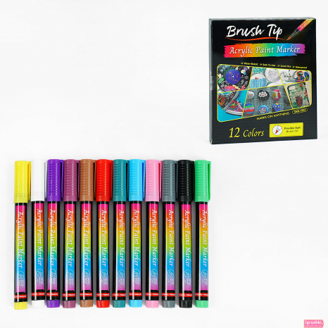 Акрилові маркери 12 шт в коробці , C 65251