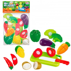 Набір дитячий ігровий Овочі на липучках з дошкою та ножем 65262