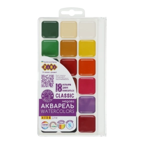 Фарба акварельна медова Zibi CLASSIC 18 кол 6586