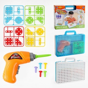 Мозаика-конструктор 106 элементов, в чемодане 661-322