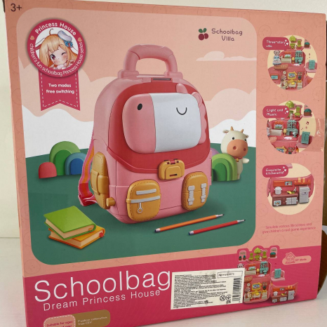 Будиночок-рюкзачок з лялькою,улюбленцями, меблі, з світловими-звуковими ефектами, підсвічування, 6673