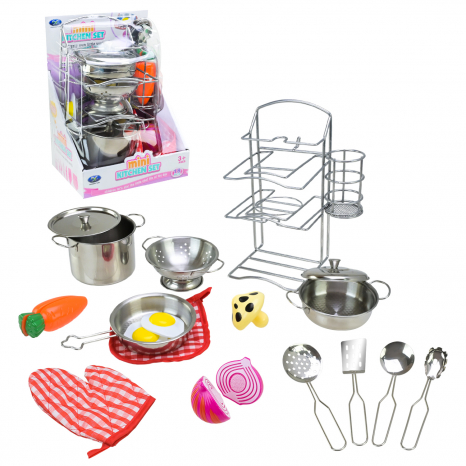 Іграшковий набір посуду: каструля, пательня, аксесуари