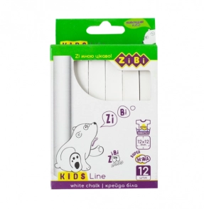 Мел белый квадратный 12шт KIDS Line, ZiBi, 6703-12
