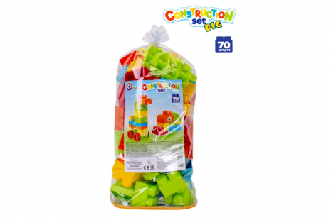 Конструктор блочний  “MAX №2” 70 елементів, в кульку ТЕХНОК, 6801