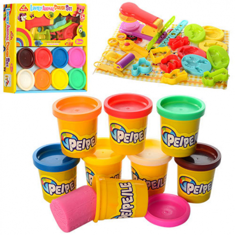 Тісто для ліплення тварини, 8 кольорів, формочки 6820