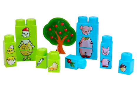 Игрушка Конструктор ТехноК 6849 Мама и малыш, кто что ест?