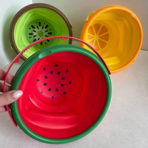 Складное силиконовое ведро Фрукты 6911 в ассортименте