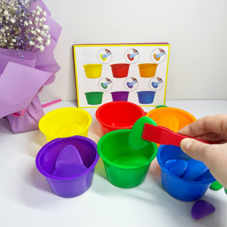 Игра - сортер с камешками, ведерками, пинцетом Логика и мышление 69481 4FUN Game Club