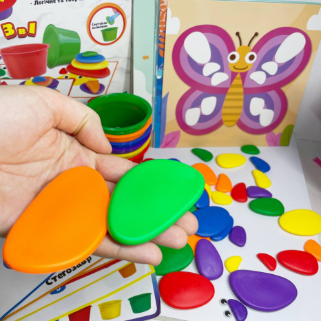 Игра - сортер с камешками, ведерками, пинцетом Логика и мышление 69481 4FUN Game Club