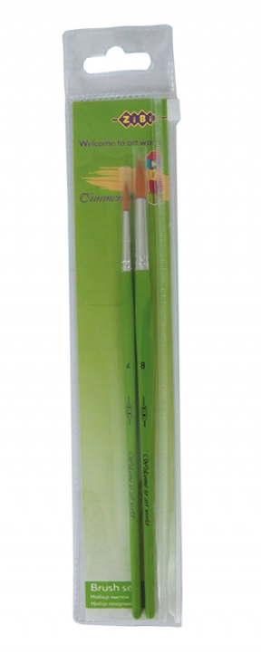 Набір пензликів "Kids" для садочка: синтетика круглий (4,8) 2шт в пеналі Zibi 6950