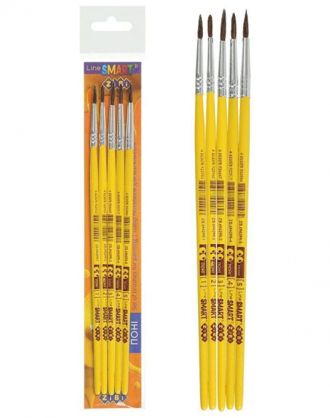 Набор кисточек Zibi 6963PR-4 : пони  (1,2,3,4,5) 5шт