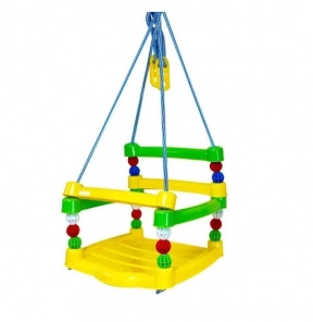 Гойдалка дитяча підвісна Жовта с зеленим, арт 7001, Бамсик