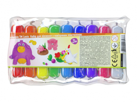 Легкий повітряний пластилін  9 кольорів ОКТО 70136 ТМ Lovin