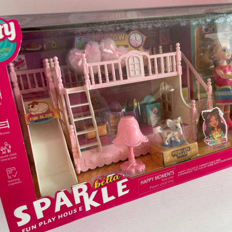 Меблі для ляльки Sparkle Bella спальня, лялька 14 см, з улюбленцем, 7028