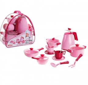 Детский набор посуды "Cooking Set" Розовый (23 предмета), Юника, 71740