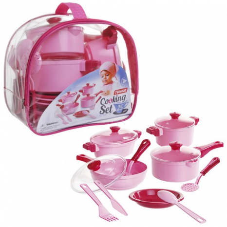 Набор посуды "Cooking Set" 25 предметов розовый Юника. 71757