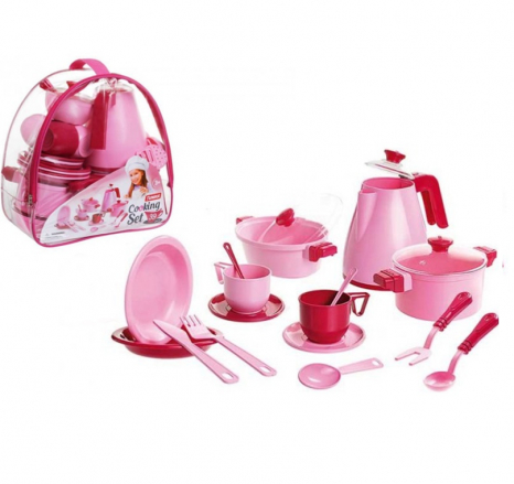 Дитячий набір посуду “Cooking Set” Рожевий (39 предметів), Юніка, 71764