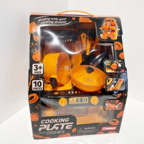 Набор посуды "Cooking Plate with dishes" 10pcs оранжевый в коробке 71771 Юника