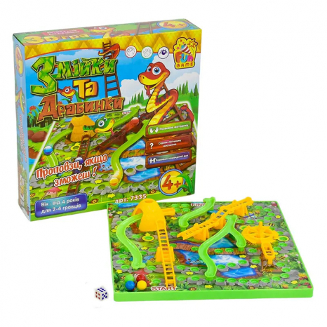 Дитяча настільна гра - бродилка Змійки та драбинки, Fun game, 7335