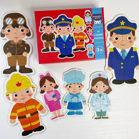 Пазлы картонные Профессии, 6в1, 33 элемента, C 74309