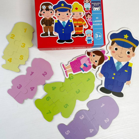 Пазлы картонные Профессии, 6в1, 33 элемента, C 74309