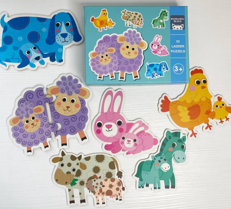 Пазли картонні Мама і малюк, 6в1, 33 елементи, C 74309