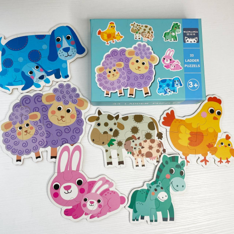 Пазли картонні Мама і малюк, 6в1, 33 елементи, C 74309