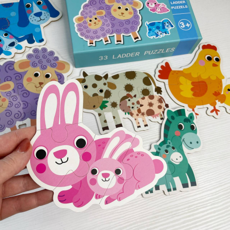 Пазли картонні Мама і малюк, 6в1, 33 елементи, C 74309