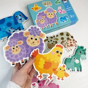 Пазлы картонные Мама и малыш, 6в1,  C 74309