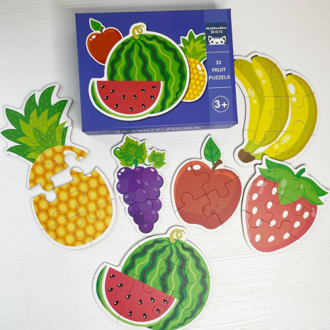 Пазли картонні Фрукти, 6в1, 33 елементи, C 74309