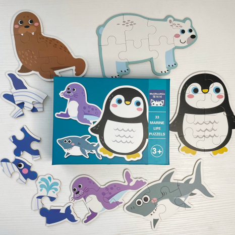 Пазли картонні Морські жителі, 6в1, 33 елементи, C 74309