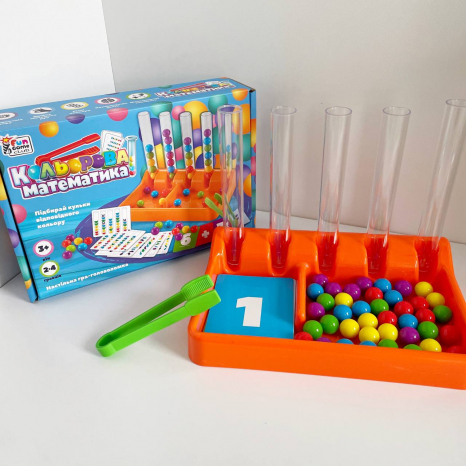Гра кульками, пінцетом та колбами Кольорова Математика 75054 4FUN Game Club