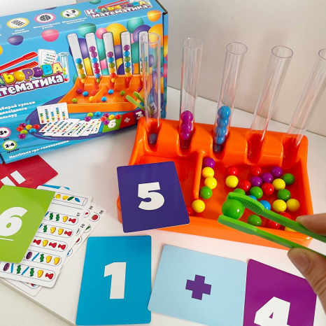 Гра кульками, пінцетом та колбами Кольорова Математика 75054 4FUN Game Club