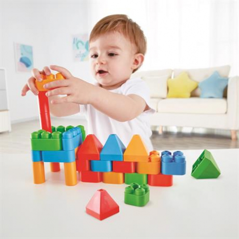 Конструктор пластиковый гибкий с крупными элементами Hape PolyM Архитектор 30 элементов 760005